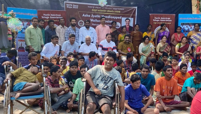 NATA Team visited Asha Jyothi Handicapped Welfare Society in Hanuman Junction