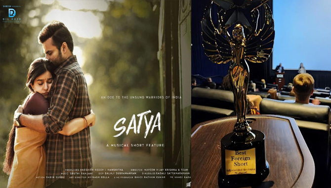 Satya wins 'Best Foreign Short' at the Hollywood Boulevard Film Festival