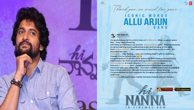 Allu Arjun Congratulates Team Hi Nanna, Natural Star Nani Extends His Thanks