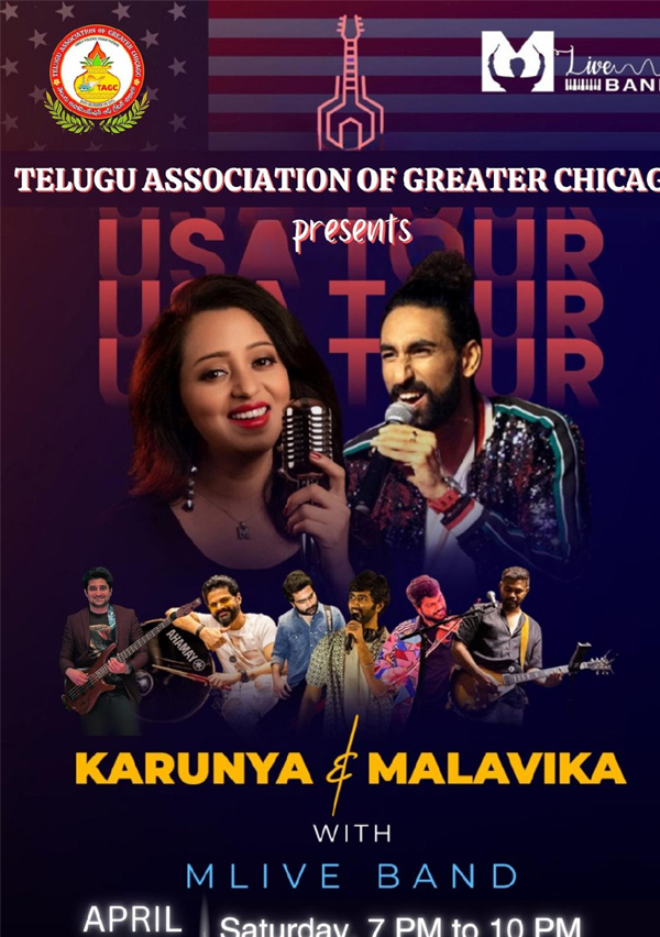 TAGC Presents Karunya & Malavika with Mlive Band on April 13