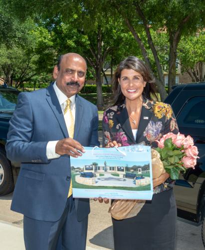 Nikki Haley visits Gandhi Memorial in Dallas