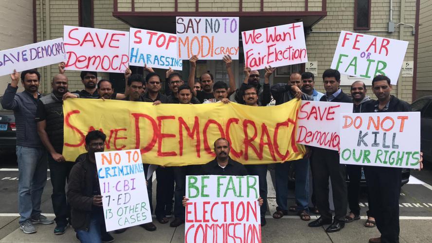 Bay Area NRIs Protest at US Consulate SA
