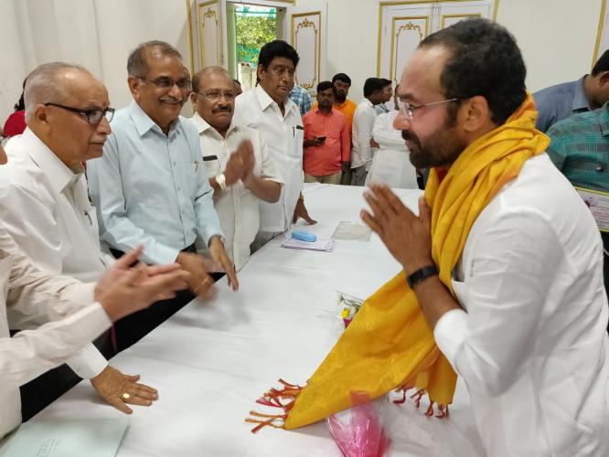 Kinnera President meets Kishan Reddy