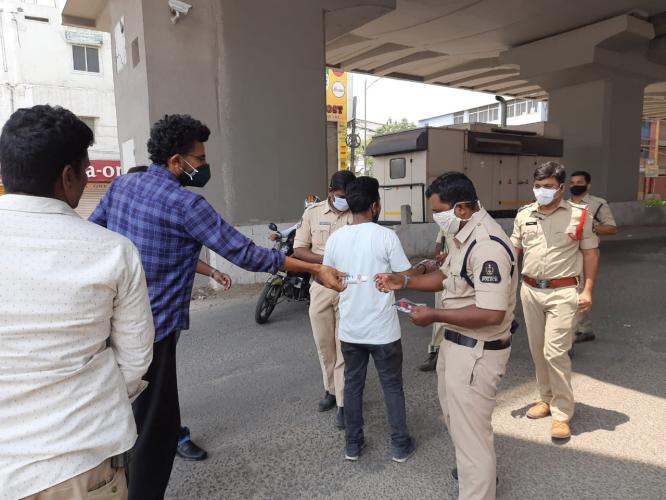 Sekhar Kammula provides refreshment for Sanitation Workers