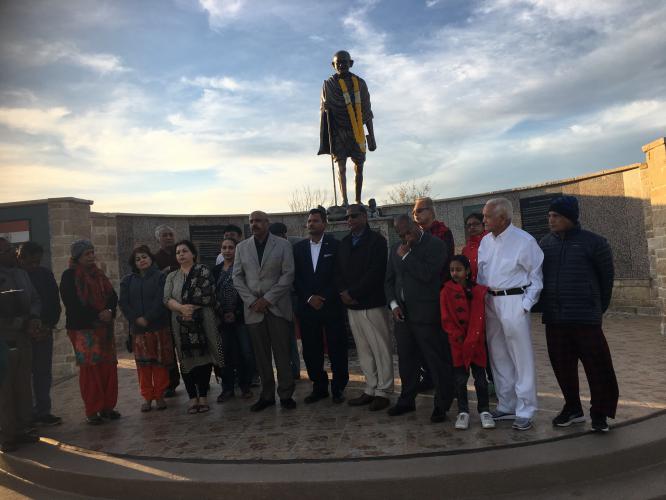 Floral Tribute to Gandhi in Dallas