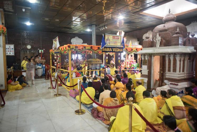 Purusha Sukta Yagam and Rajatha Dwara Sthapana in Livermore Temple