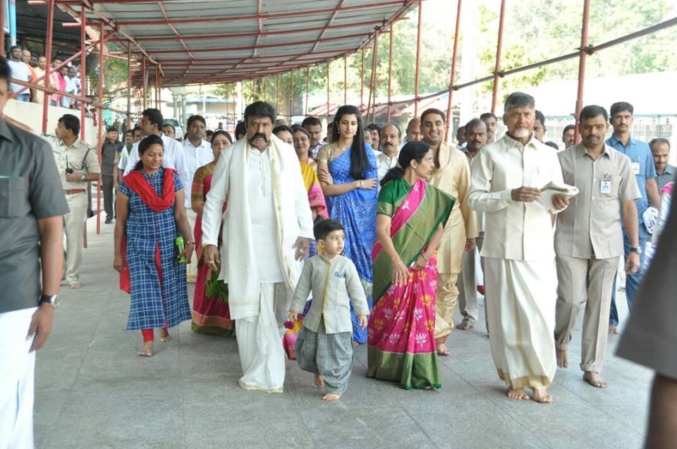 Chandrababu Naidu and family in Tirumala