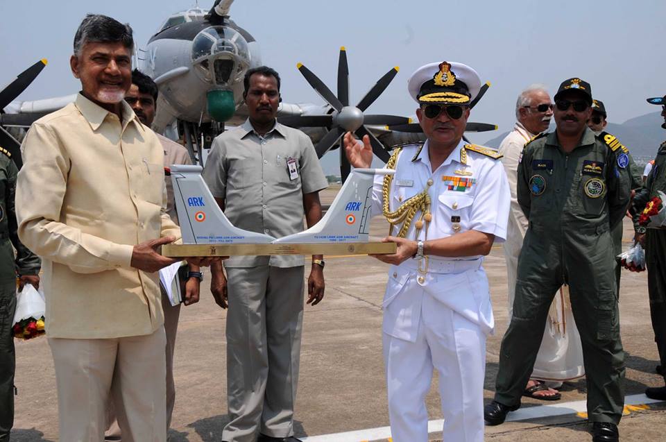 AP CM welcomed the TU-142M Long Range Maritime Patrol Aircraft Visakhapatnam
