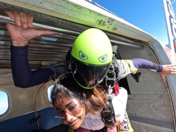 Dimple Hayathi Skydiving Photos