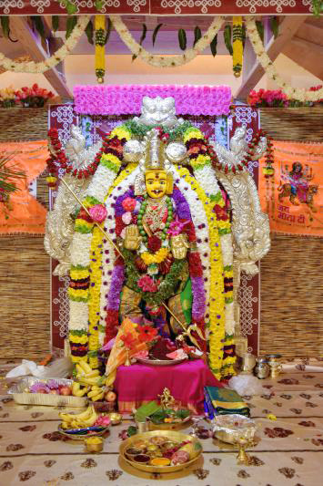 Durga Pujalu at Satyanarayana Swamy Temple