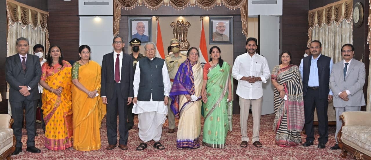 Governor Biswa Bhusan Hosts High Tea for CJI
