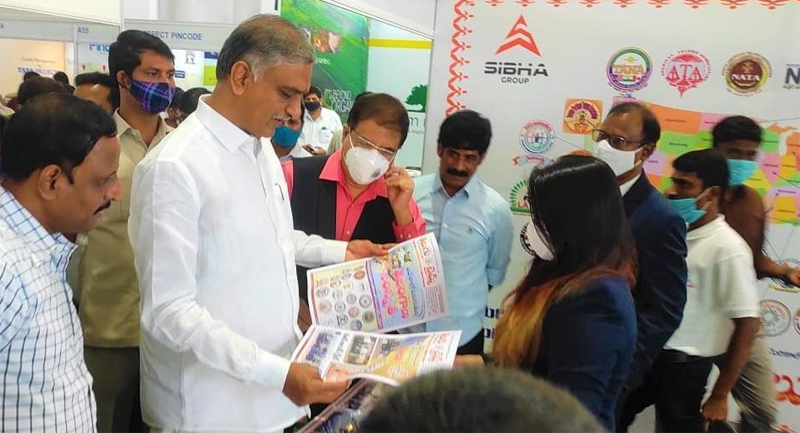 Harish Rao Visits Telugu Times Stall at T News Property Show