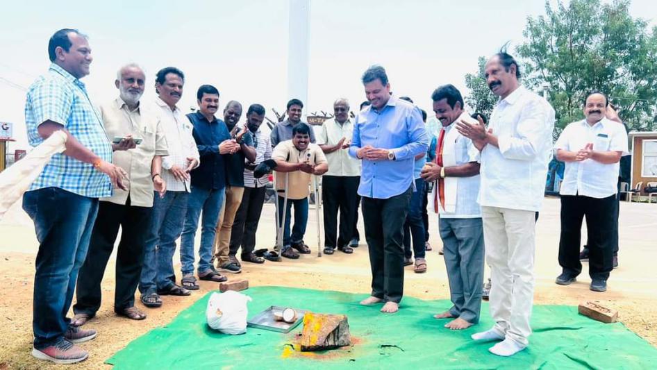 Jai Taluri Laying Foundation Stone for Water Plant in Khammam