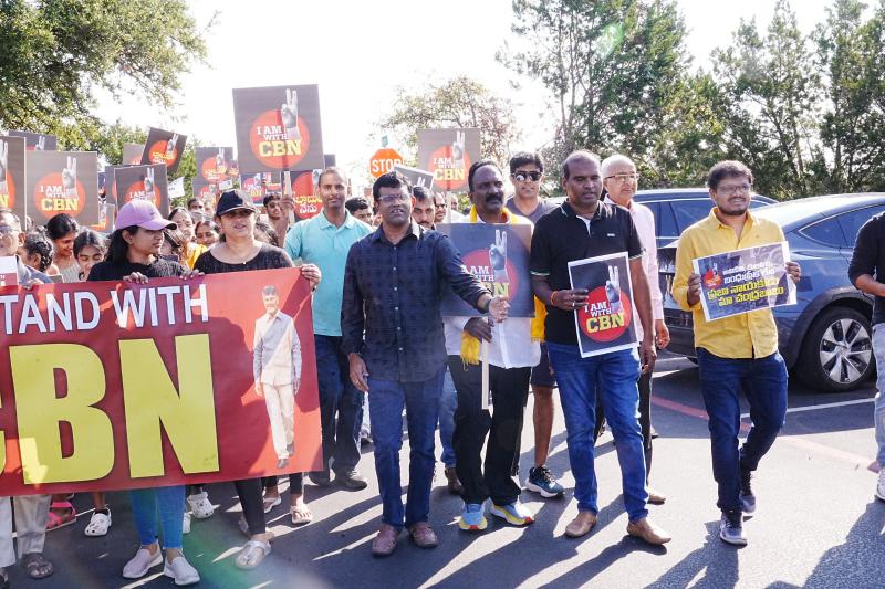 NRIs Protest against Chandrababu’s Arrest in Austin