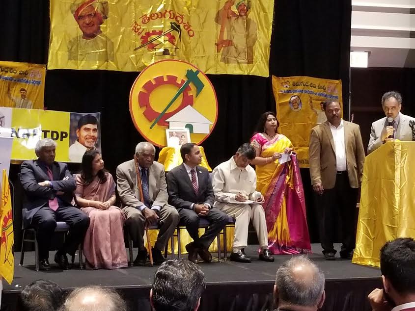 CM Addressing Telugu Associations at Chicago