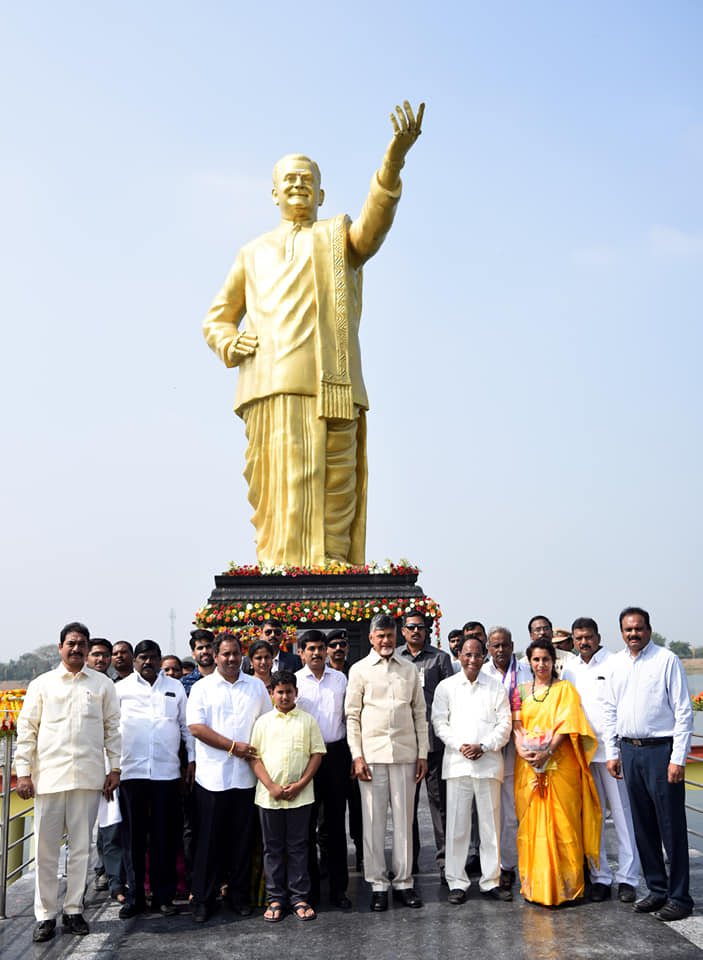 Chandra Unveiled NTR Statue at Sattenapalle