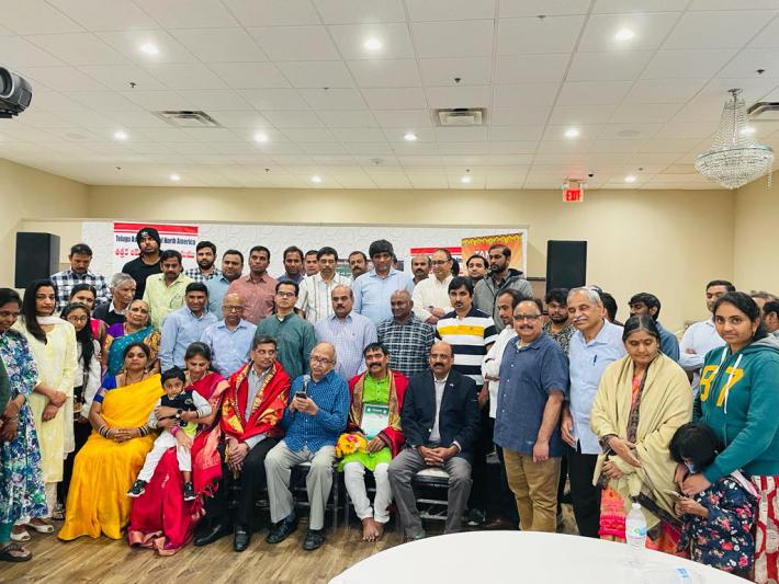 Swaranidhi Swara Veenapani Felicitated at the Viswa Vijayotsava Sabha in Dallas