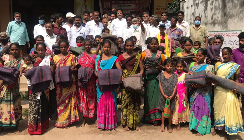 TANA Distributes Blankets in Duvva Village