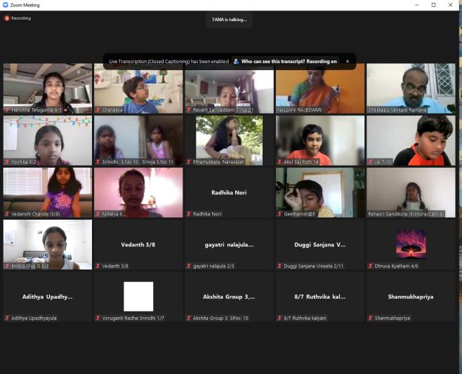 TANA Telugu Tejam Competitions 4 June 2022