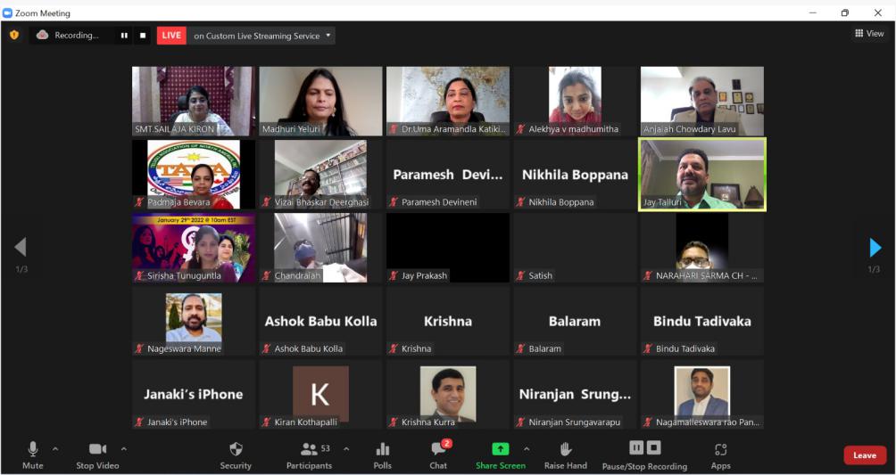TANA Women Empowerment Program 29 Jan 2022