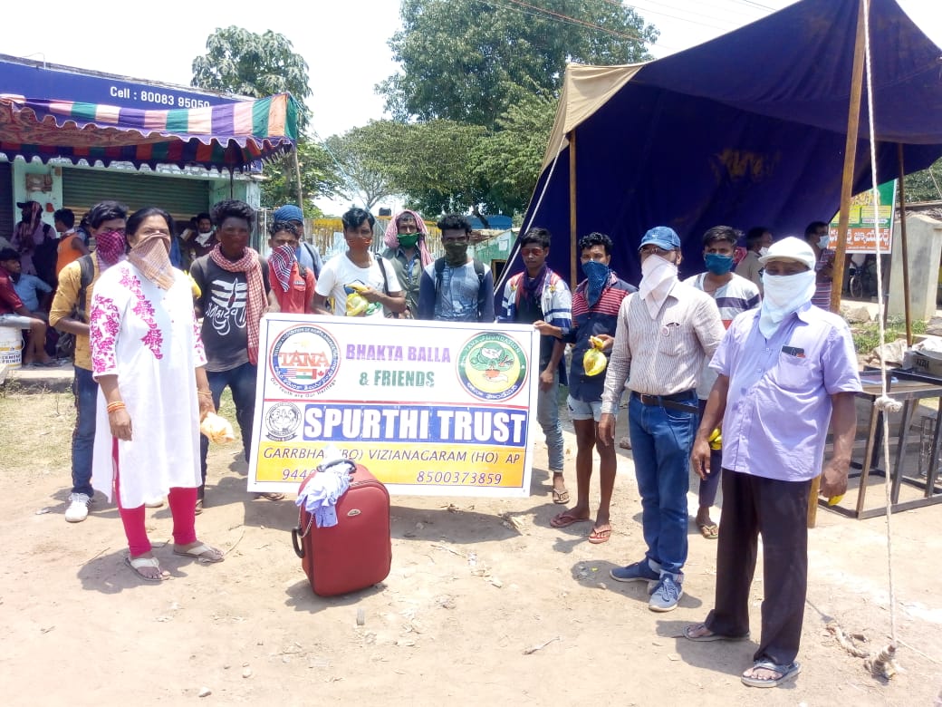 TANA and Spurthi Trust Donates Food in Vijayanagaram 14 May 2020