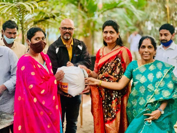 TDF Donates Groceries to Flood Victims in Hyd