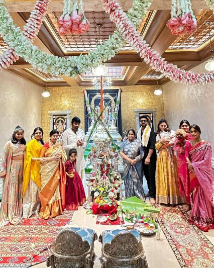 Vinayaka Chaviti Celebrations at Chiranjeevi House