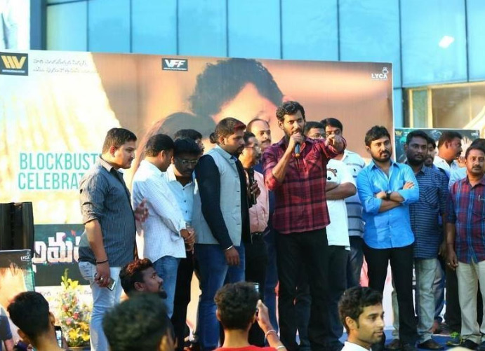 Abhimanyudu Team at CMR Mall Vizag