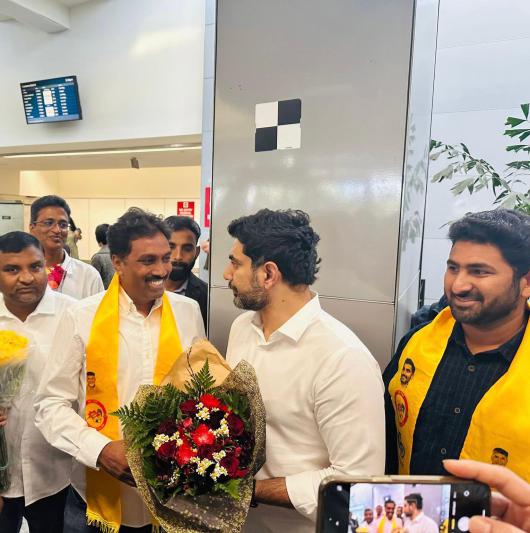 Nara Lokesh Received Grand Welcome at San Francisco Airport