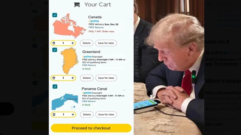 Greenland: కార్ట్ లో కెనడా, గ్రీన్ లాండ్, పనామా కెనాల్ Greenland: కార్ట్ లో కెనడా, గ్రీన్ లాండ్, పనామా కెనాల్