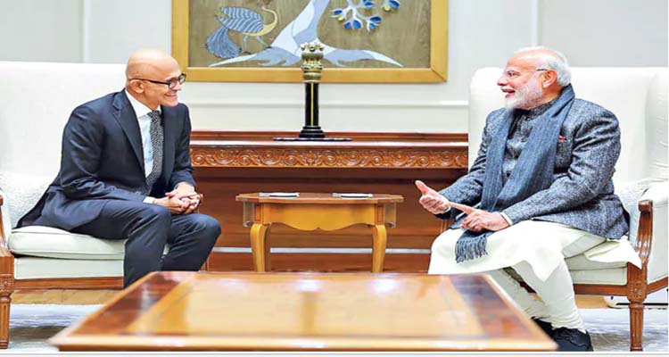 Satya Nadella  :ప్రధాని మోదీతో  మైక్రోసాఫ్ట్  సీఈఓ సత్య నాదెళ్ల  భేటీ