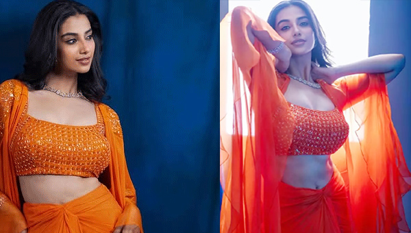 Meenakshi Chaudhary: ఆరెంజ్ డ్రెస్‌లో అద‌రిపోయే అందాల‌తో మీనాక్షి