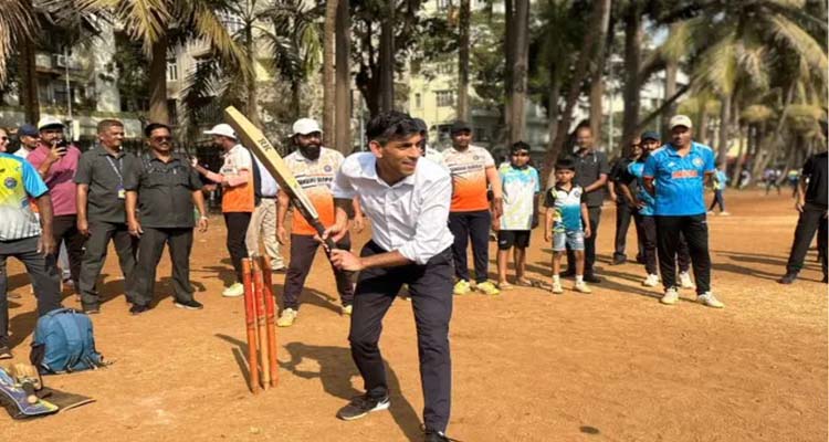 Rishi Sunak :ముంబయిలో బ్యాట్‌ పట్టిన రిషి సునాక్‌