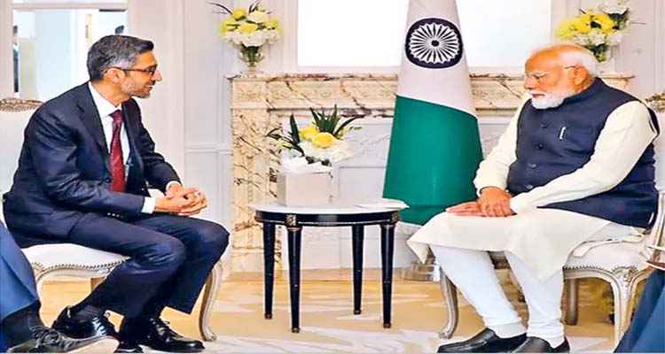 Sundar Pichai : ప్రధాని మోదీతో సుందర్ పిచాయ్ భేటీ Sundar Pichai : ప్రధాని మోదీతో సుందర్ పిచాయ్ భేటీ