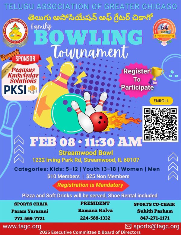 TAGC Bowling Tournament on Feb 8