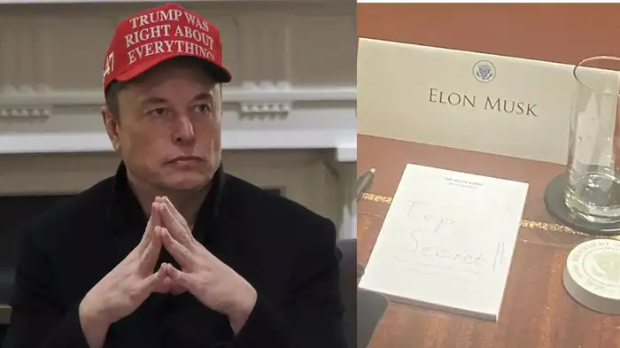 Elon Musk : క్యాబినెట్‌ సమావేశంలో మస్క్‌ టాప్‌ సీక్రెట్‌ నోట్‌