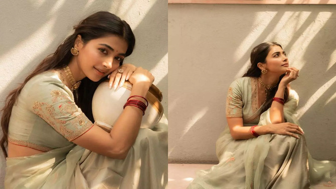 Pooja Hegde: ప‌ల్లెటూరి అమ్మాయిగా ఎట్రాక్ట్ చేస్తున్న పూజా