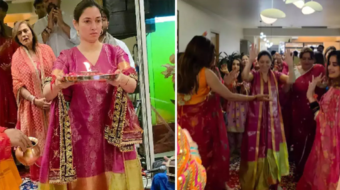 Tamannaah: త‌మ‌న్నాఇంట్లో మాతా కీ చౌకీ వేడుక‌లు