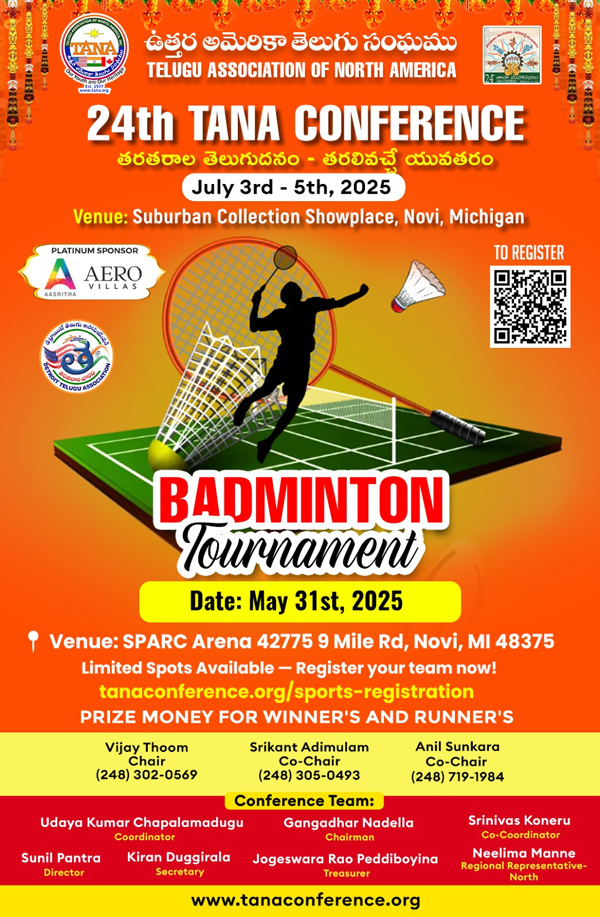TANA Badminton Tournament on May 31