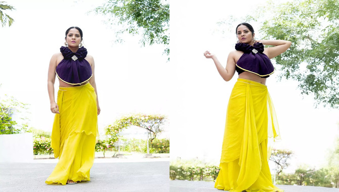 Anasuya Bharadwaj: డిజైన‌ర్ వేర్ లో అన‌సూయ స్ట‌న్నింగ్ పోజులు