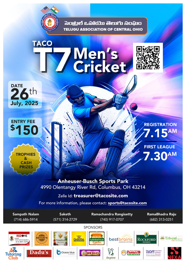 TACO Men’s Cricket Tournament on July 26th, 2025