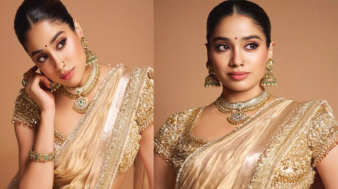 Janhvi Kapoor: చీర‌లో పెళ్లి కూతురిలా ముస్తాబైన జాన్వీ