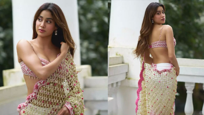 Janhvi Kapoor: పూల చీర‌లో నెవ‌ర్ బిఫోర్ లుక్ లో శ్రీదేవి