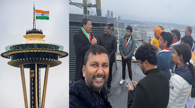 Space Needle Tower: స్పేస్‌ నీడిల్‌ టవర్‌పై భారతజాతీయ త్రివర్ణపతాక వెలుగులు…