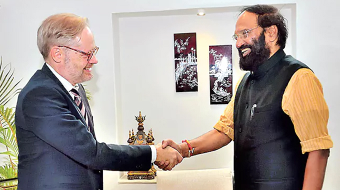 Danish Ambassador Rasmus Christensen Met Minister Uttam Kumar Reddy