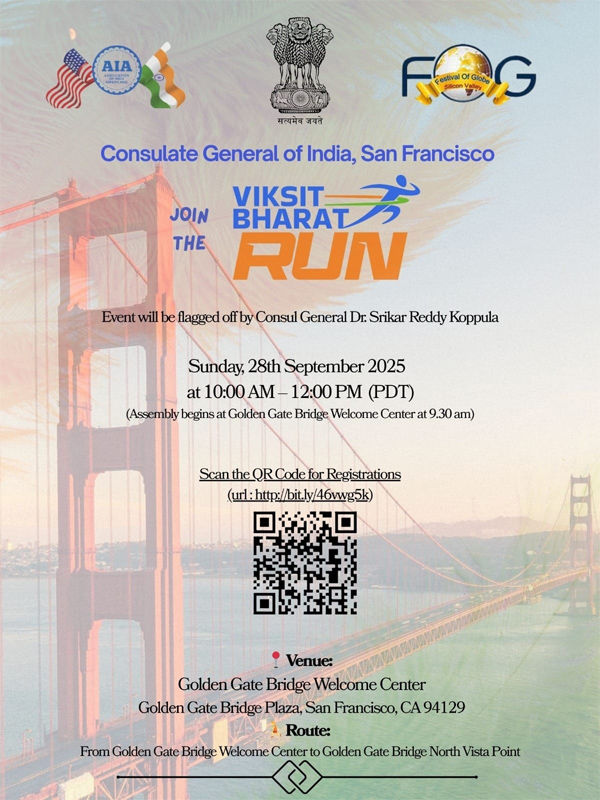 Join The Viksit Bharat Run In San Francisco On Sept 28