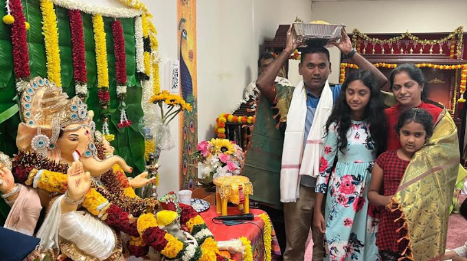 Ganesh Chaturthi: అమెరికాలో బాల్టిమోర్ నగరంలో సాయి మందిర్ గణేష్ పూజలు