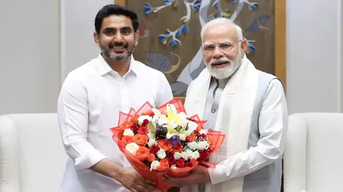 Nara Lokesh Meets Pm Modi In Delhi