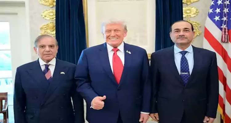 Pak Pm Sharif Field Marshal Munir Meet Us President Donald Trump At White House