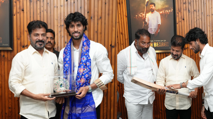 Cricketer Tilak Verma Meets Chief Minister Revanth Reddy